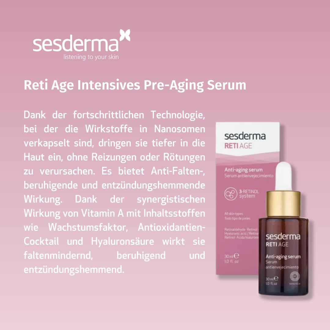 Sesderma Reti Age Creme + Serum Set - Anti-Aging Pflege für reife Haut | 50 ml Creme + 30 ml Serum