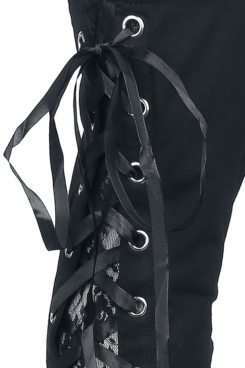 Gothicana by EMP Damen schwarze Beinstulpen mit Schnürung