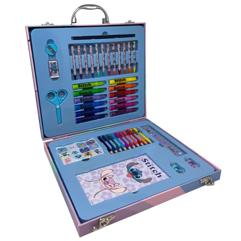 Valigetta colori Stitch Disney scatola per bambini completa di colori articoli di cancelleria stickers