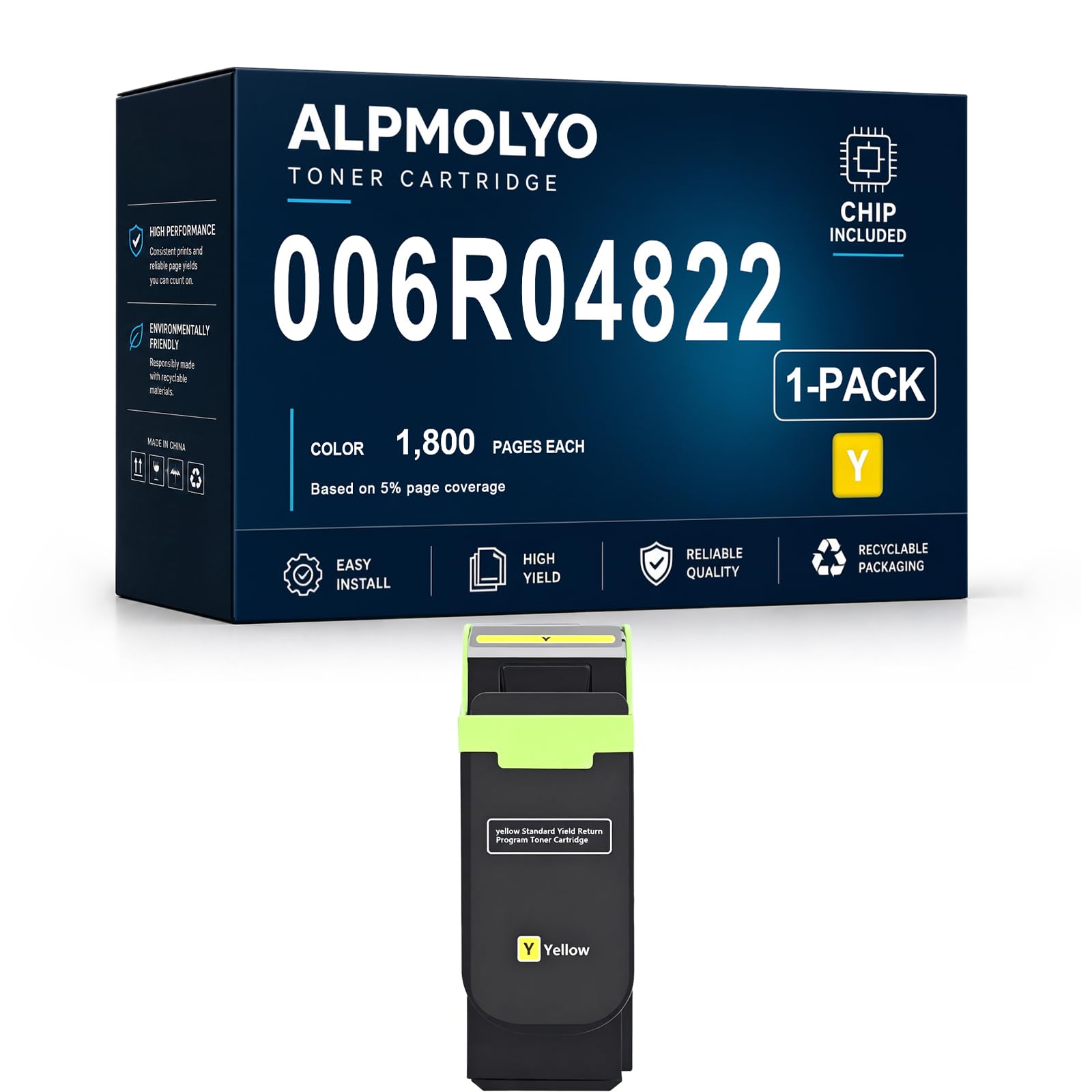 C320 sostituzione della cartuccia di toner ad alta resa per 006R04823/20/21/22, compatibile con Xerox C320 C325, con chip ,Yellow 1 Pack