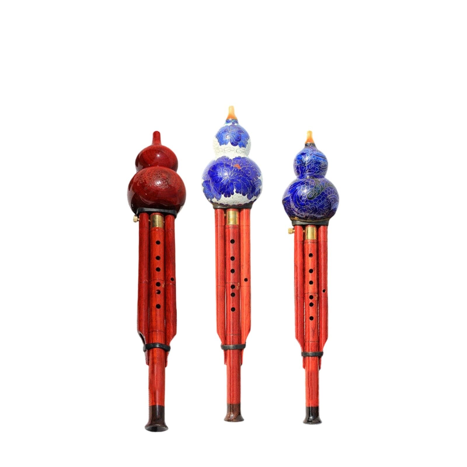 Hulusi Flute Hulusi Flute Professional Bb C Key Cloisonné Instrument(Blue gourd in C major)