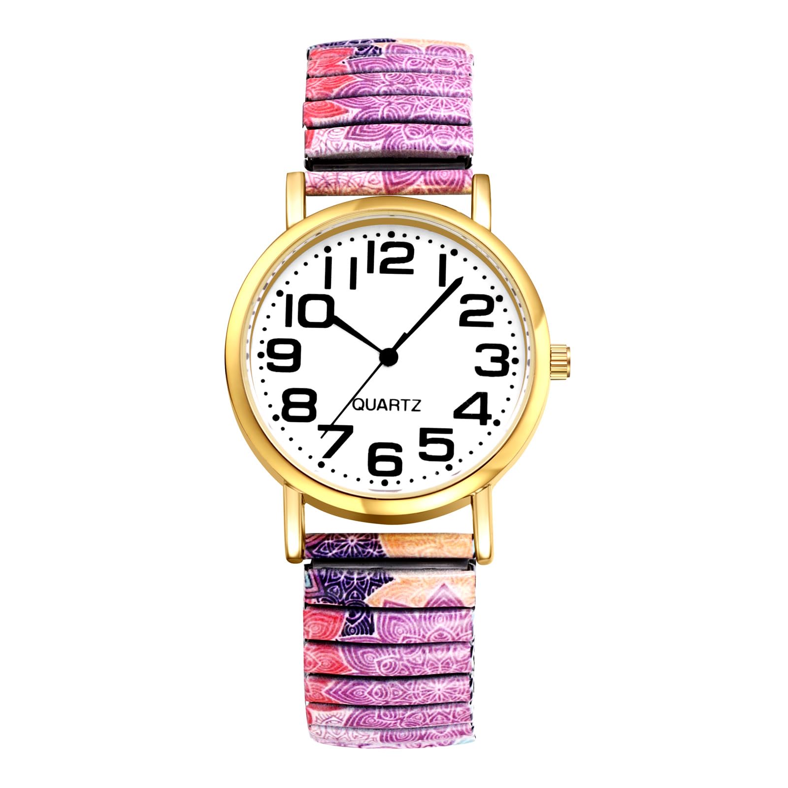 Avaner Uhren Damen Bohemian Stil: Boho Stretchband Armbanduhr mit Großen Arabischen Ziffern Elastische Analog Quarzuhr Leicht Ablesbare Uhr für Frauen Mädchen