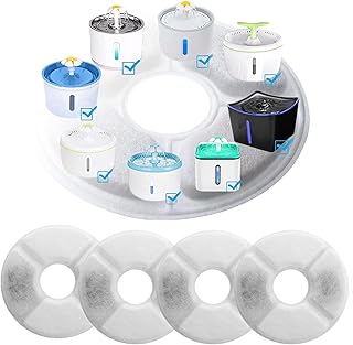 4 pacotes de filtros de bebedouros para gatos para filtros automáticos de bebedouros redondos para animais de estimação de 81 oz/2,4 l Filtros de carvão ativado de reposição