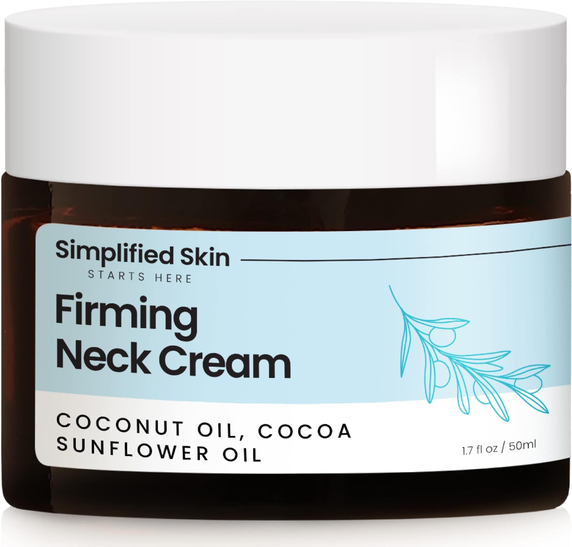Simplified Skin Neck Tightening Cream for Sagging, Anti-Aging Chest & Decollete Moisturizer for Turkey Neck, Double Chin & Erase Crepe with Glycolic Acid & Vitamin C 1.7 oz.