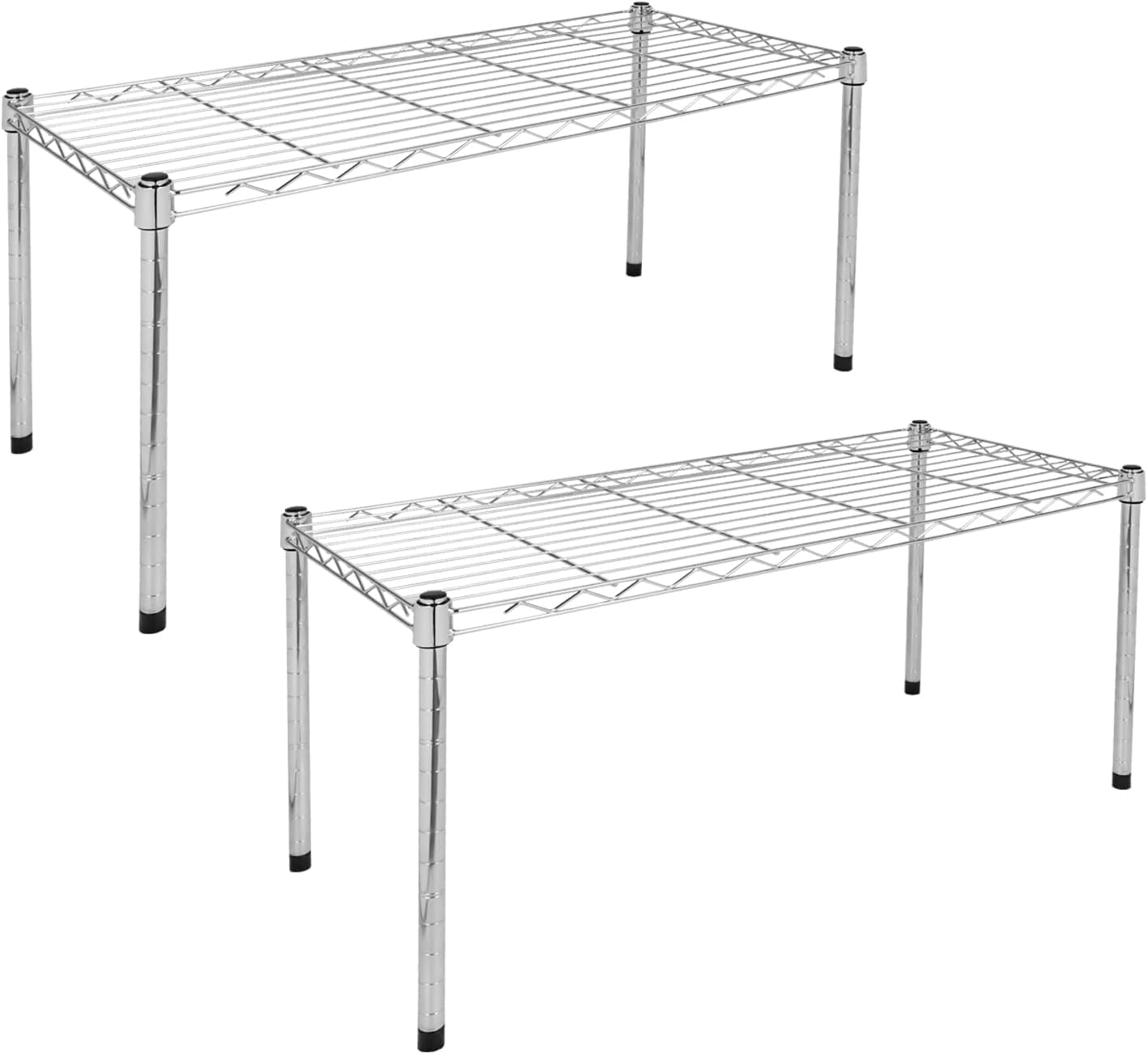 Simple Deluxe 1-Tier Shelving Unit, 29.92" W x 13.78" D x 14.96" H Steel Organizer Wire Rack, Chrome