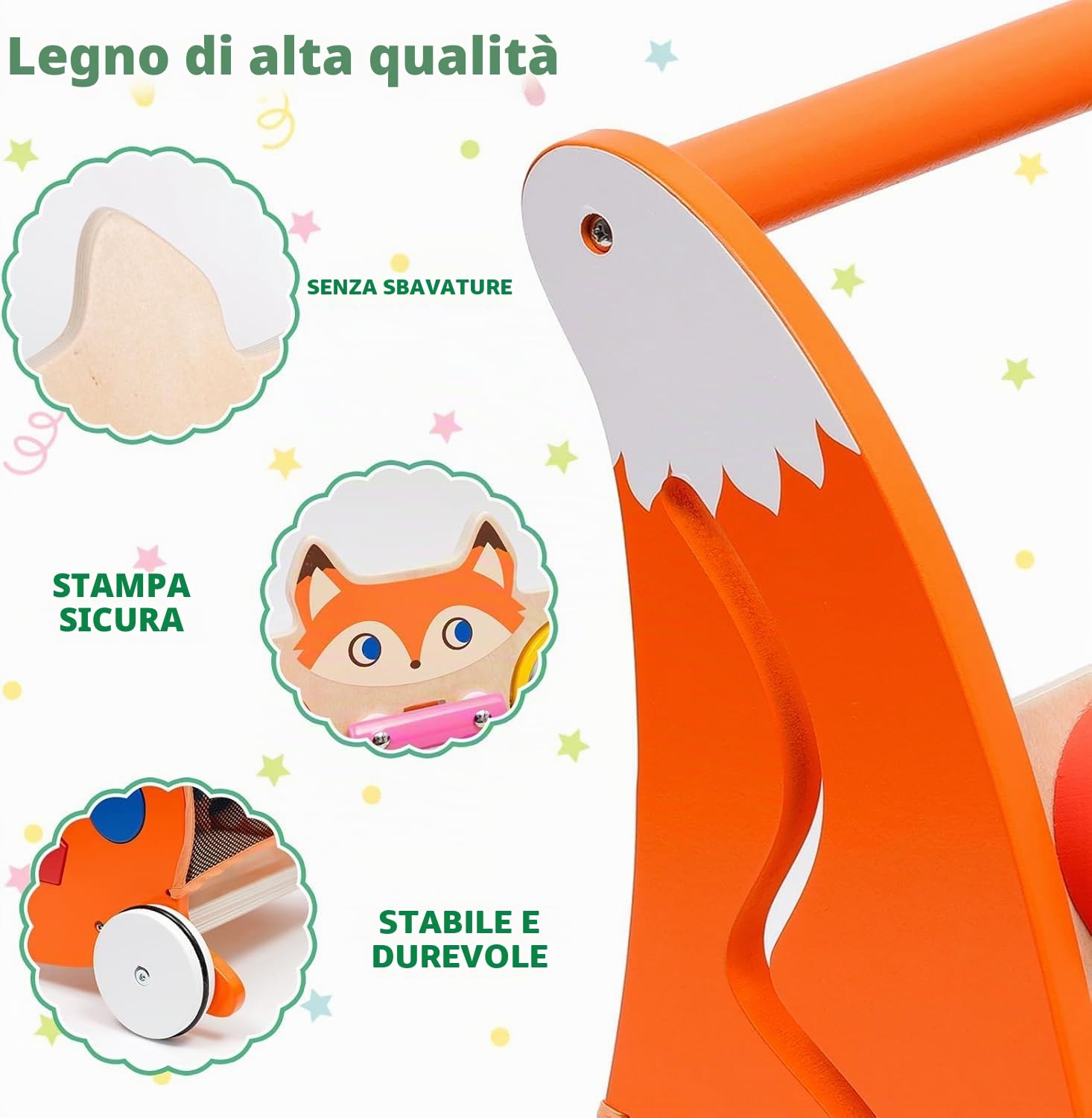 Carrellino Primi Passi,Girello Per Bambini 6-18 mesi - Giocattolo in legno Con Musica e gioco di forme,Giocattolo multifunzionale Montessori,Carrello primi passi legno,Regalo per bambini e bambine