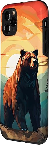 Miniatura 2 de Funda para iPhone 11 Pro Max Bear Retro Sunset Forest Spirit Animal Case