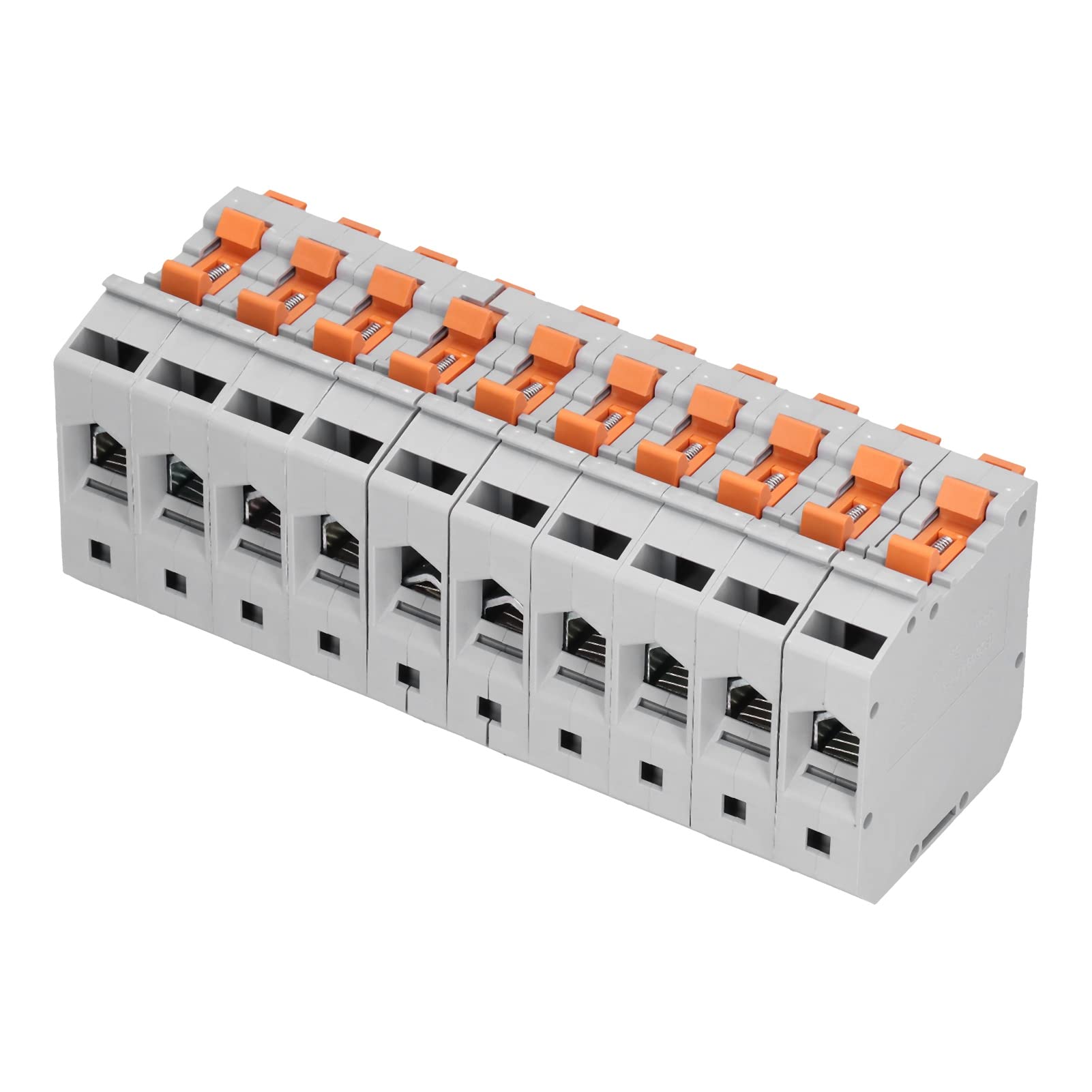 BORDSTRACT 10Pcs Combinaison de Connexion de Fil de Bornier de Rail, Antidérapant 50mm² 150A 1000V UK50N Kit de Borniers de Bornier sur Rail DIN