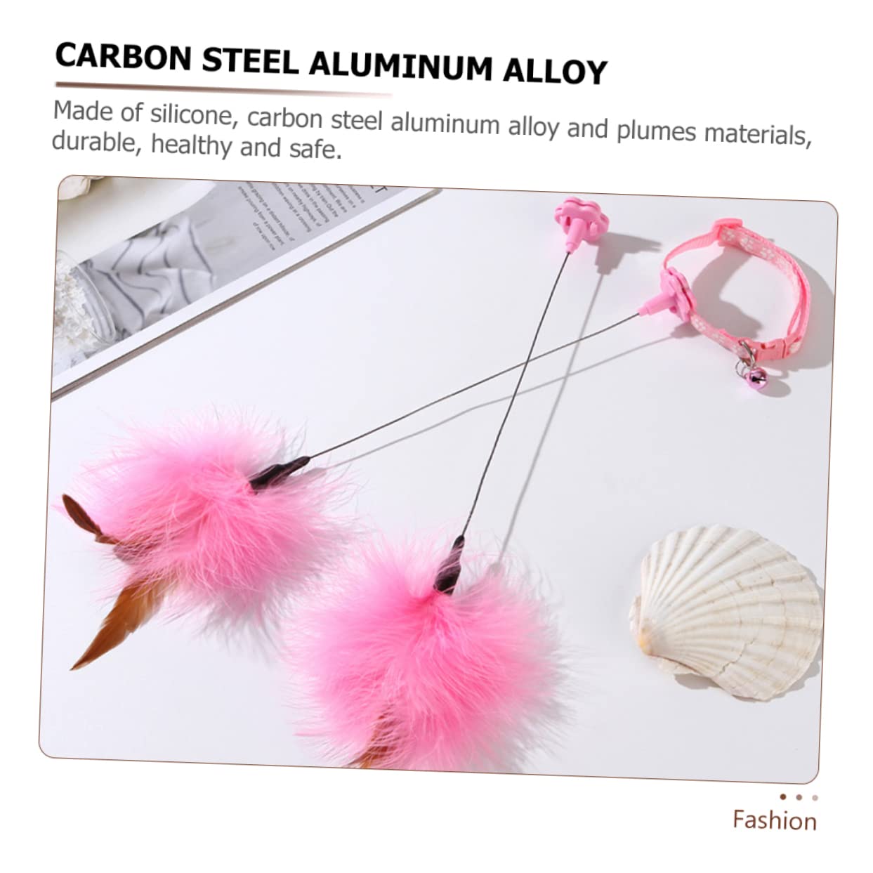 SUPVOX Lot de 2 Bâtonnets à Taquiner pour Chatons Plumage Résistantes la Morsure en Acier Carbone et Silicone, Jouets Interactifs pour Chats D'intérieur