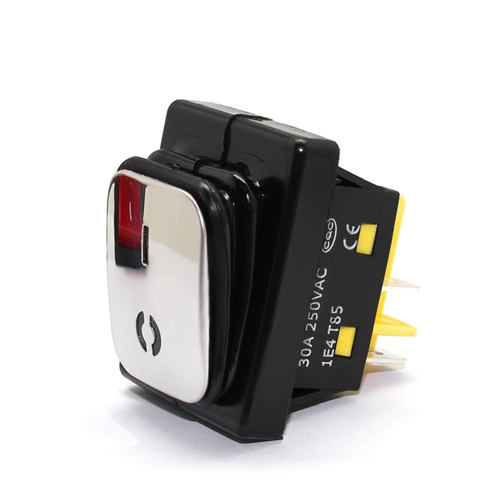 Interruttore a bilanciere sigillato da 30 A, 250 V, Heavy Duty 4 pin, T85, IP67, con LED, 12 V, 24 V, 110 V, 220 V, 380 V, acciaio inox, 1 pezzo (bianco singolo, 6 V)