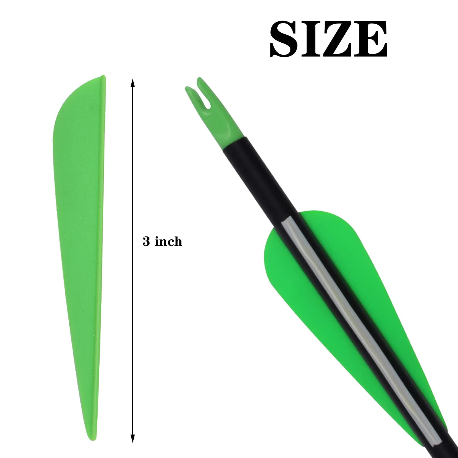 KURUGEILI 60PK 3 inch Plastic Arrow Fletching Arrow Vane TPU Fletchings for DIY Arrow Archery Bow