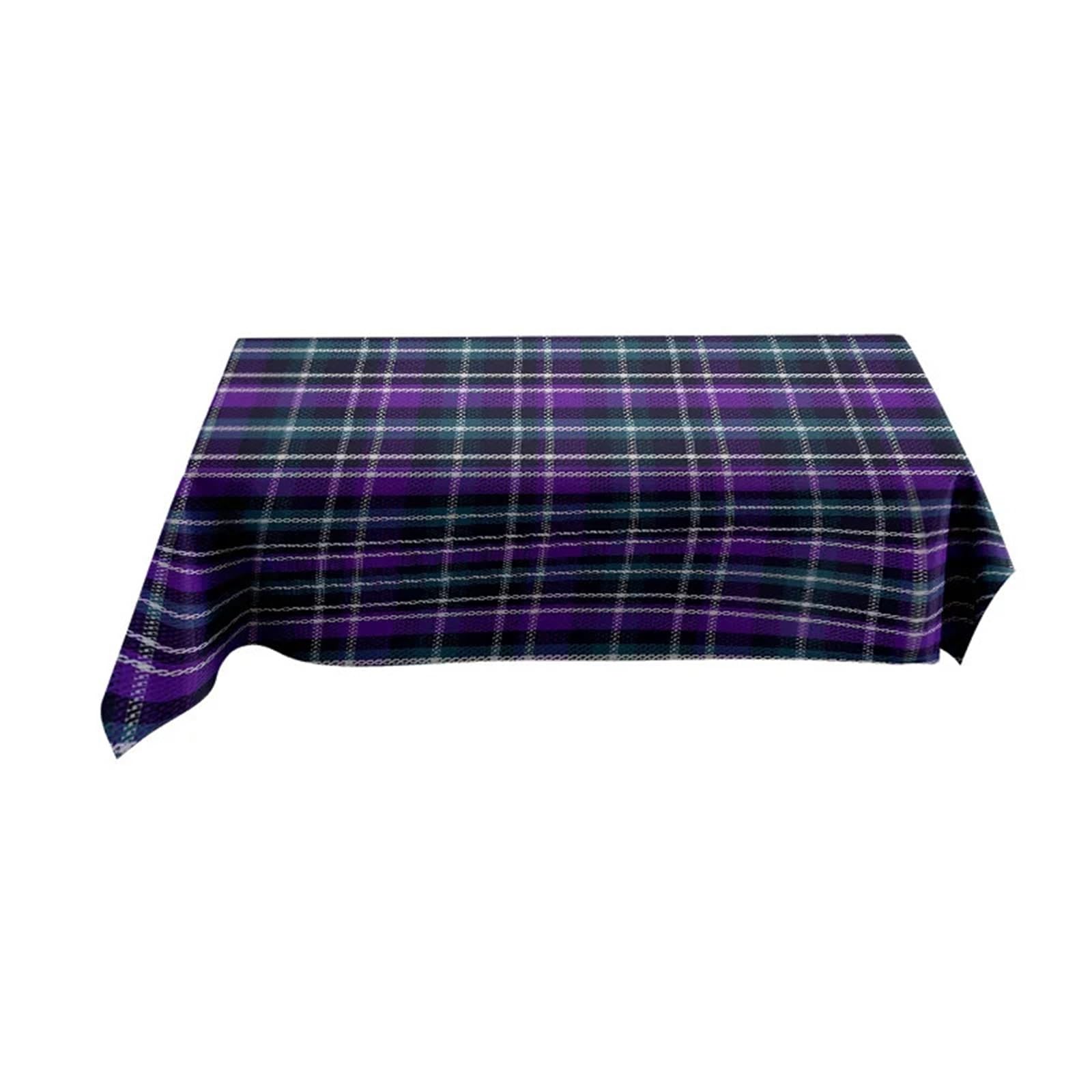 Zymjzbetic Striped Tablecloth Modern Dining Room Tablecloth Plaid Design With Purple Accents Versatile Decor For Home Or Office Use Kitchen Decorations(160X240CM)