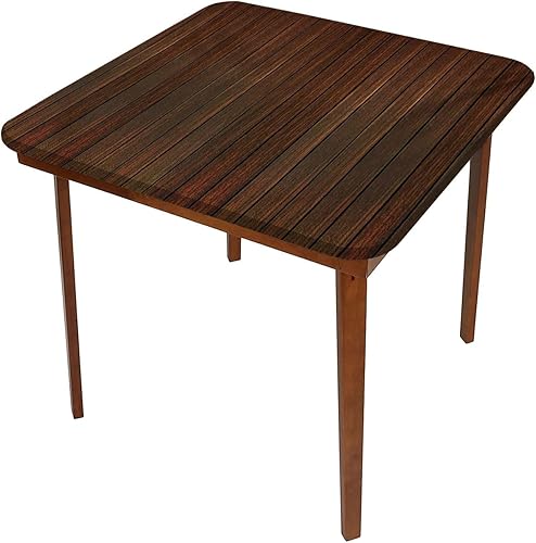 Miniatura 3 de Manteles de color chocolate, diseño de rayas de madera, fondo retro para el hogar, se adapta a mesas de 32 x 32 pulgadas, ideal para la cocina del