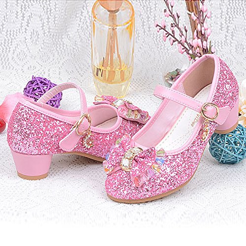 YING LAN Girl's Princess Cosplay Performance Shoes Sequins Wedding Party Dress Shoes Low Heeled Mary Jane4