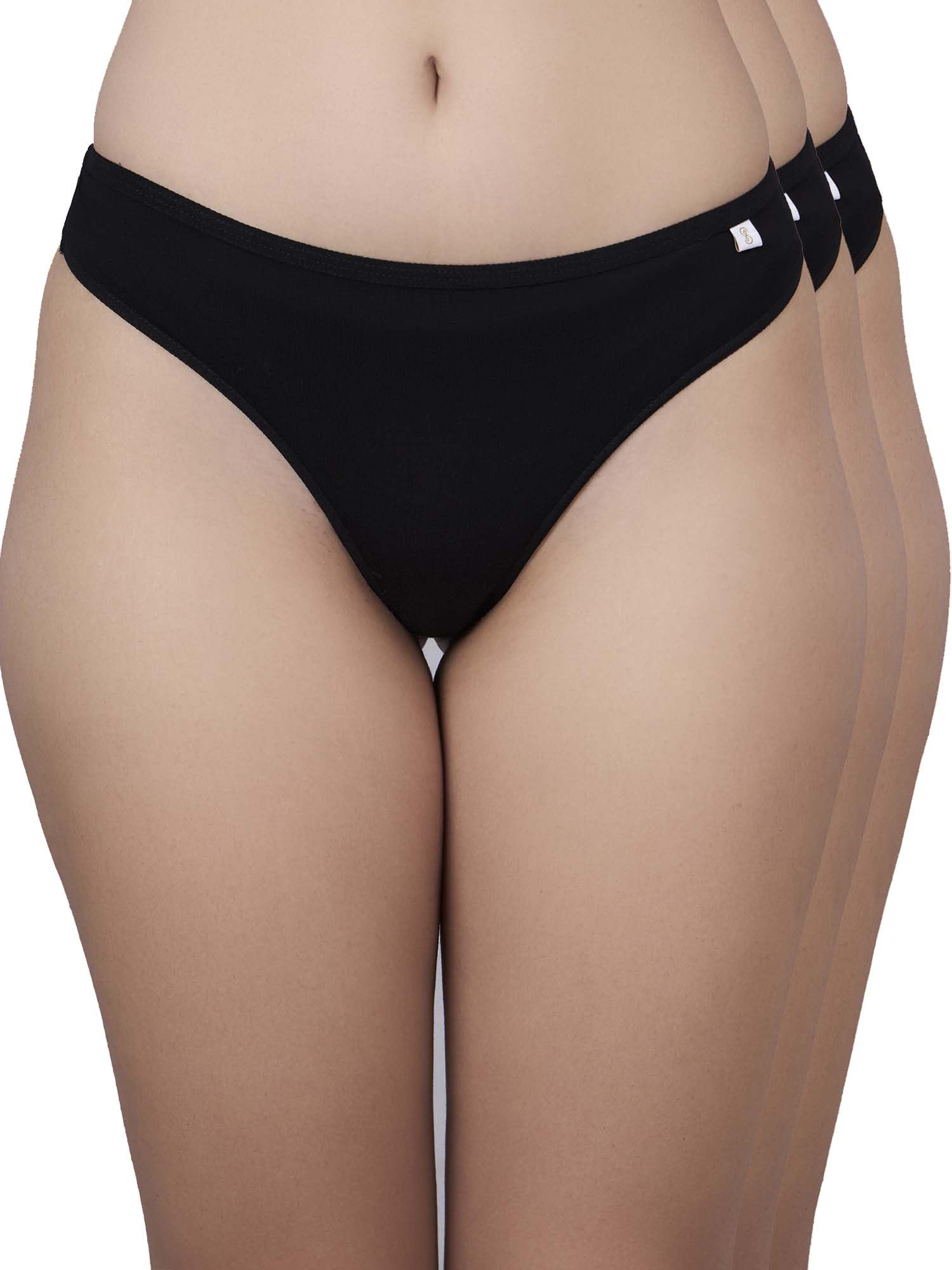 inner sense Bamboo Thong I Panty Set for Women, Black, Size 2XL-picture-26