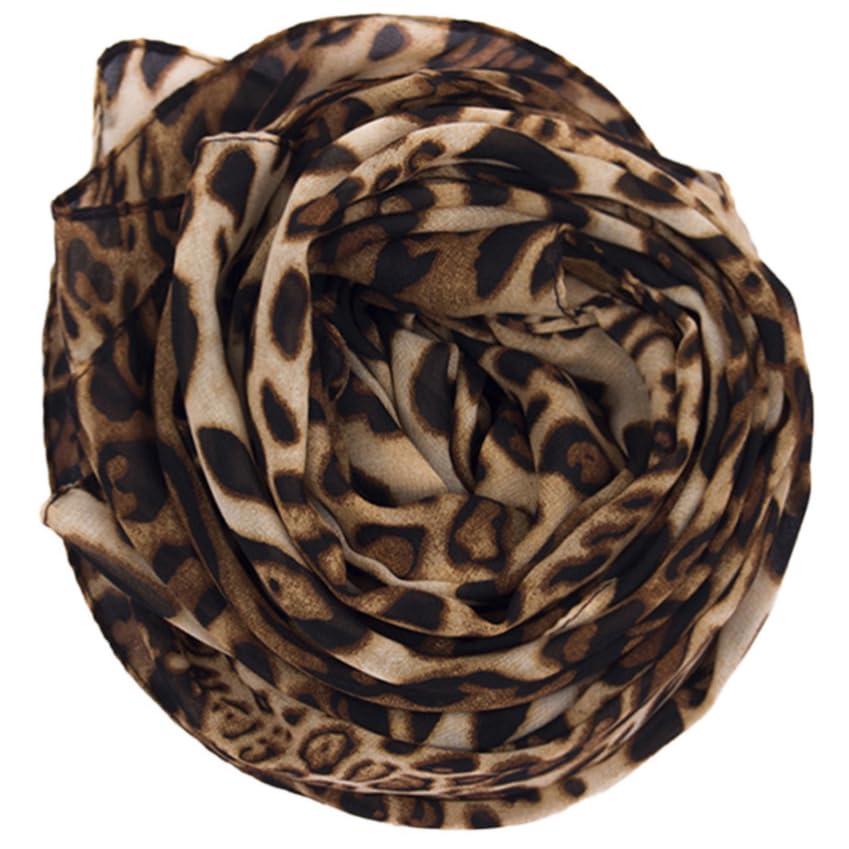 Womens Leopard Print Scarves - Fashion Cheetah Wrap Scarves Long Soft Lightweight Sunscreen Scarf for All Seasons