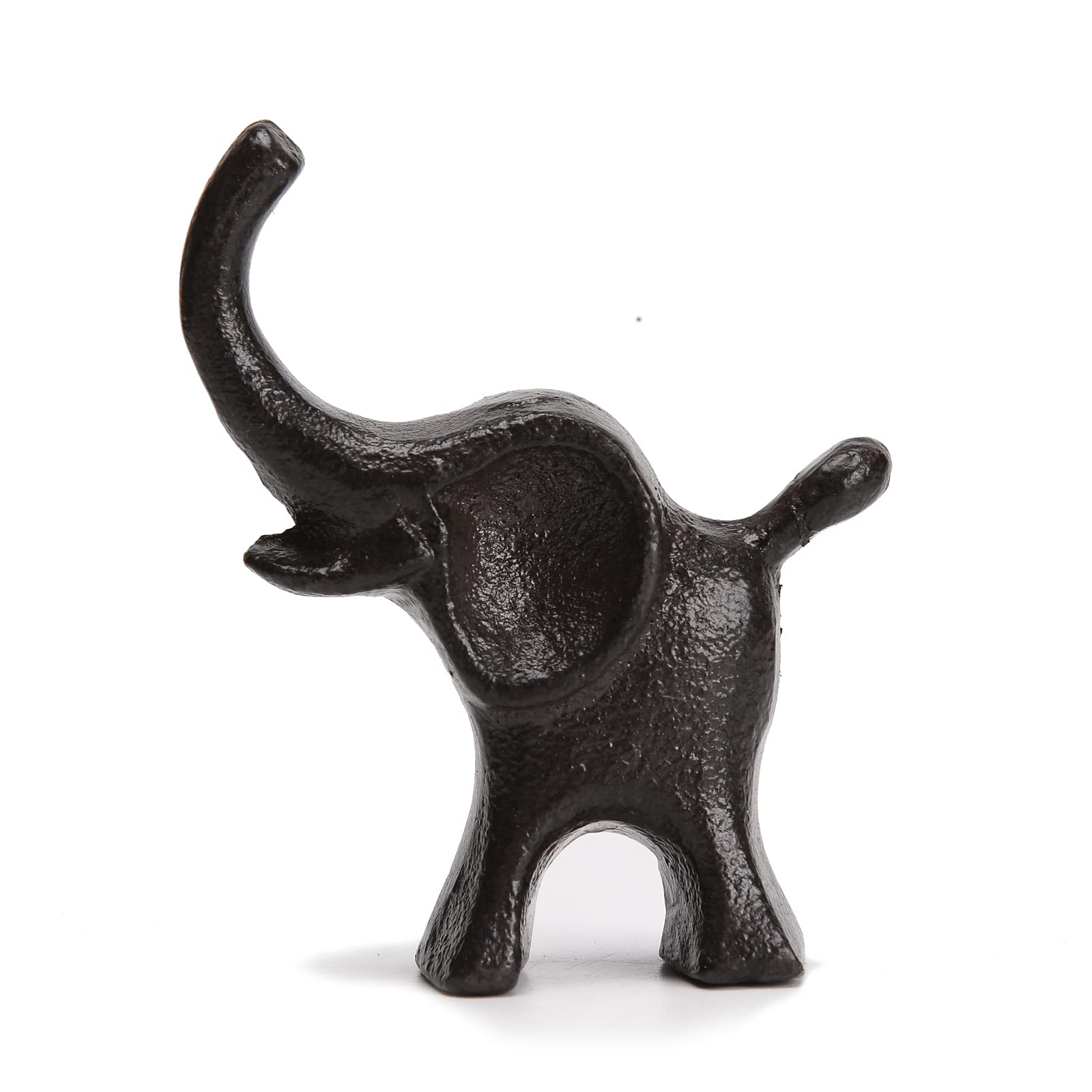 BRASSTAR Cast Iron 3.5'' Elephant Statue Paper Weights Cute Animal Figurine Big Ears Desk Office Home Decor TQGJPT165