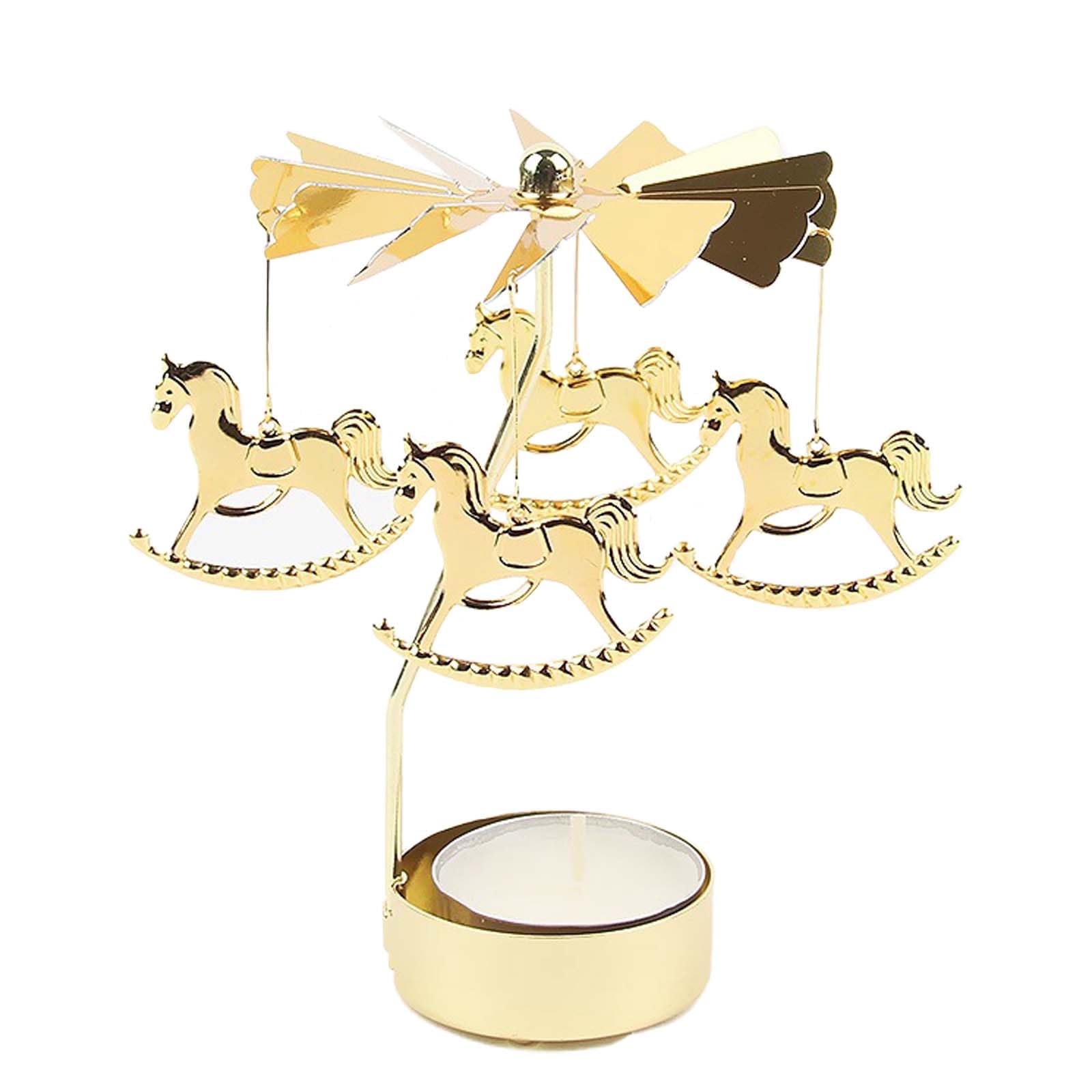 Portacandele rotante rotante romantico in oro, candeliere tealight in metallo per matrimoni, decorazione per la casa  15