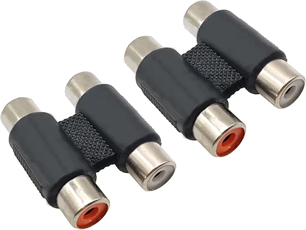 Voluty Tek Audio Video Connector Suitable for 2RCA Female to Female Coupler Adapter for Sound Systems 2pcs