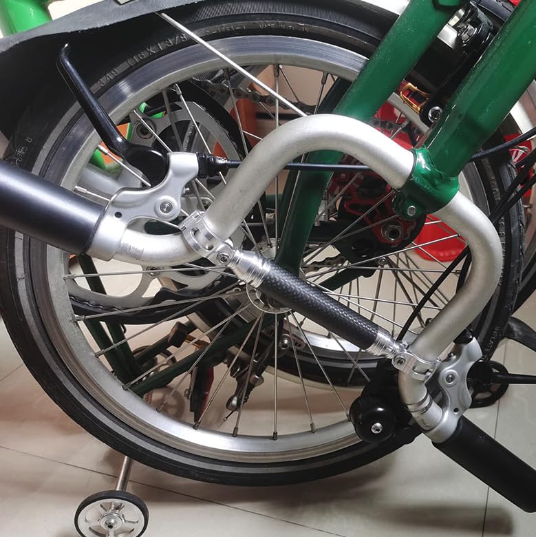 Pont de guidon Brompton argenté pour smartphone en trajet urbain