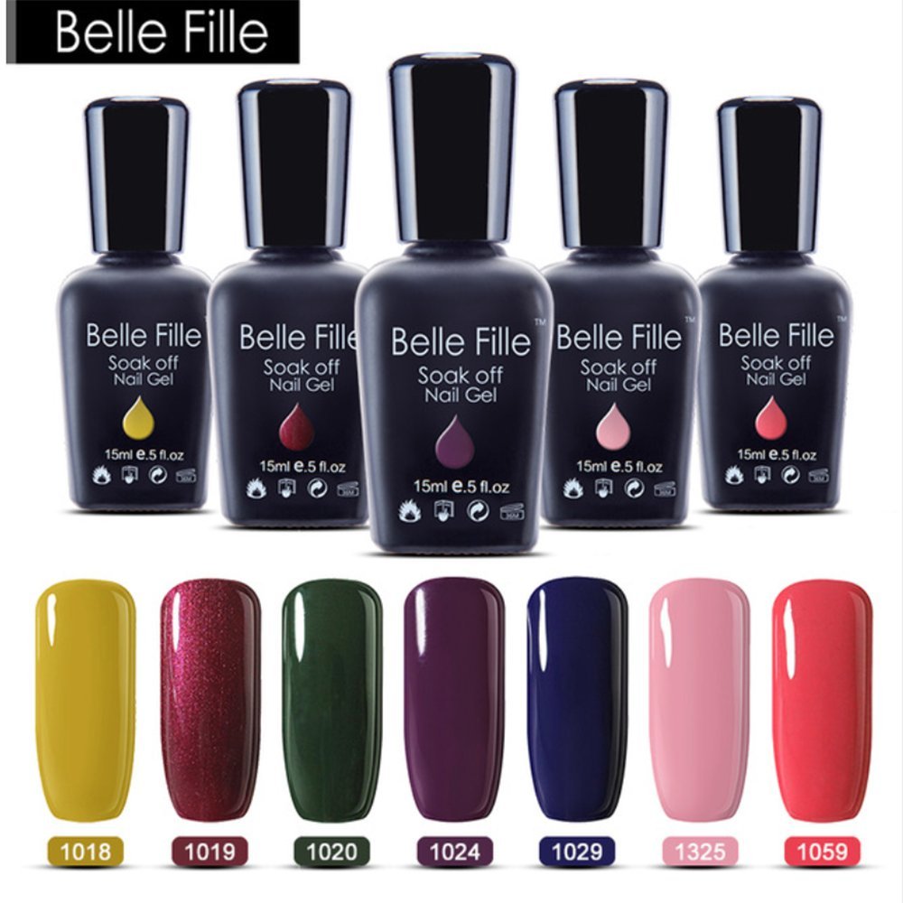 Belle Fille Gel Nail Polish 15ml Pure Color UV LED Nail