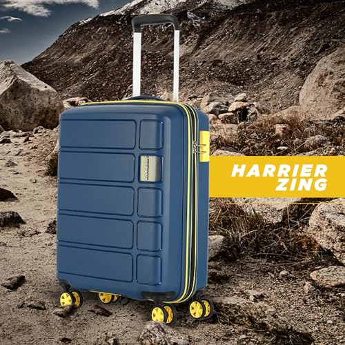 American-Tourister-Kamiliant-Harrier-Zing-56-cms-Small-Cabin-PP-Hard-Sided-8-Wheels-Spinner-LuggageSuitcaseTrolley-Bag-Navy-Double-Wheel