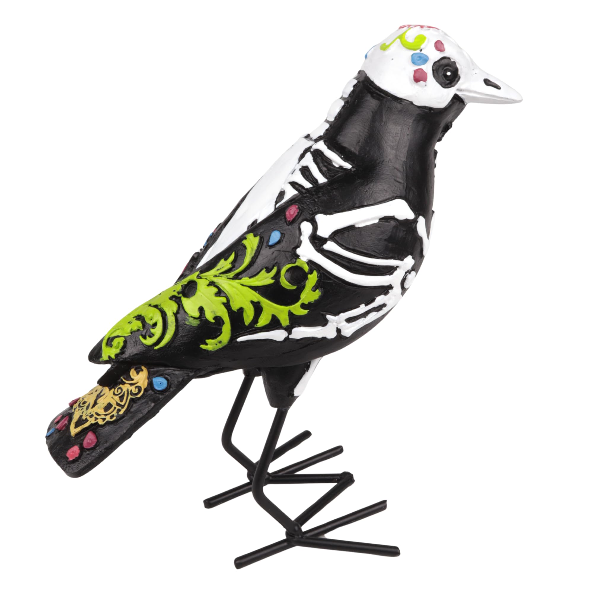 Amazon.com: Needzo Dia De Los Muertos Sugar Skull Bird, Multicolor
