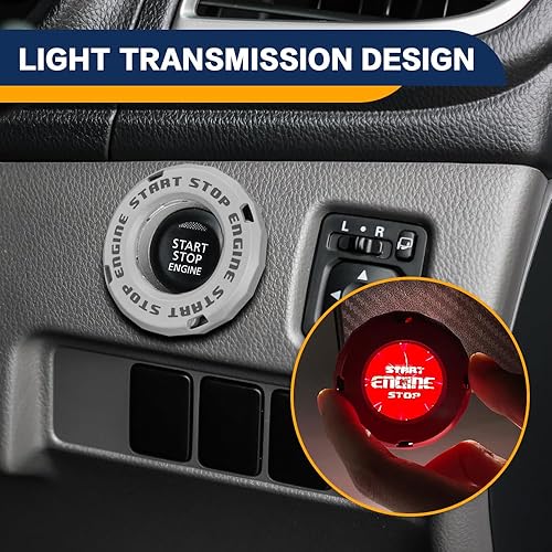 Miniatura 7 de Cubierta para botón de arranque, cubierta del botón de arranque del automóvil, cubierta del interruptor de llave de encendido del automóvil,