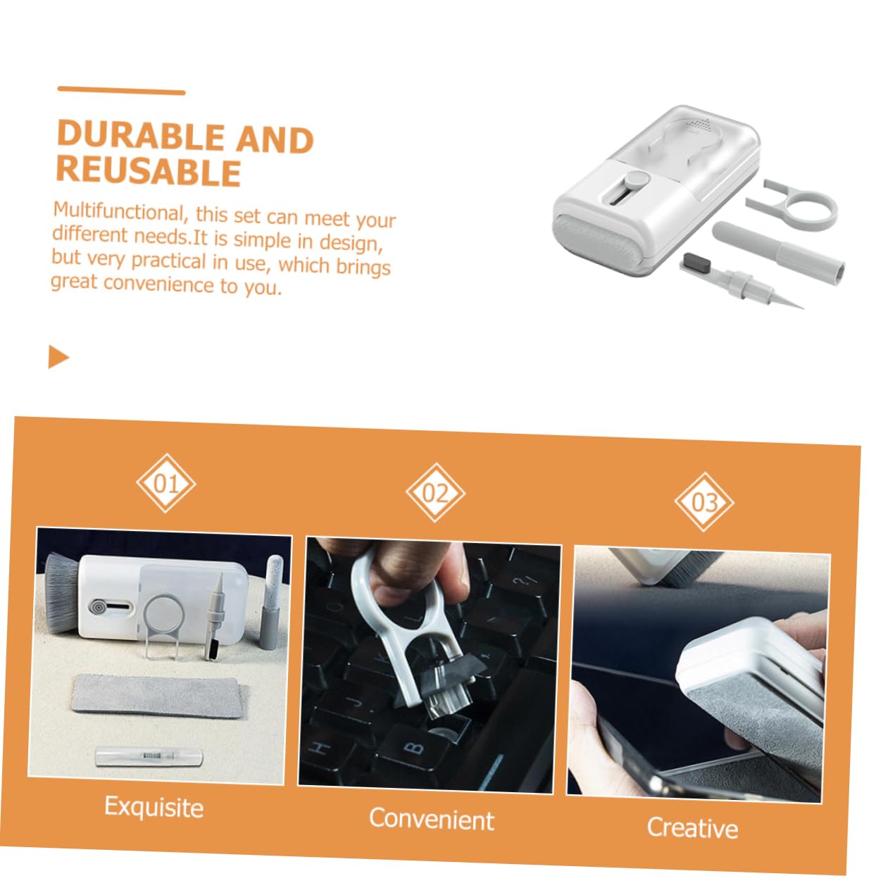 TOYANDONA 3sets Kit di Pulizia Elettronica Multifunzione per Auricolari e Tastiere Strumento Pulitore per Headset e Smartphone Accessorio per Computer e Telefono Include Spazzola Morbida e