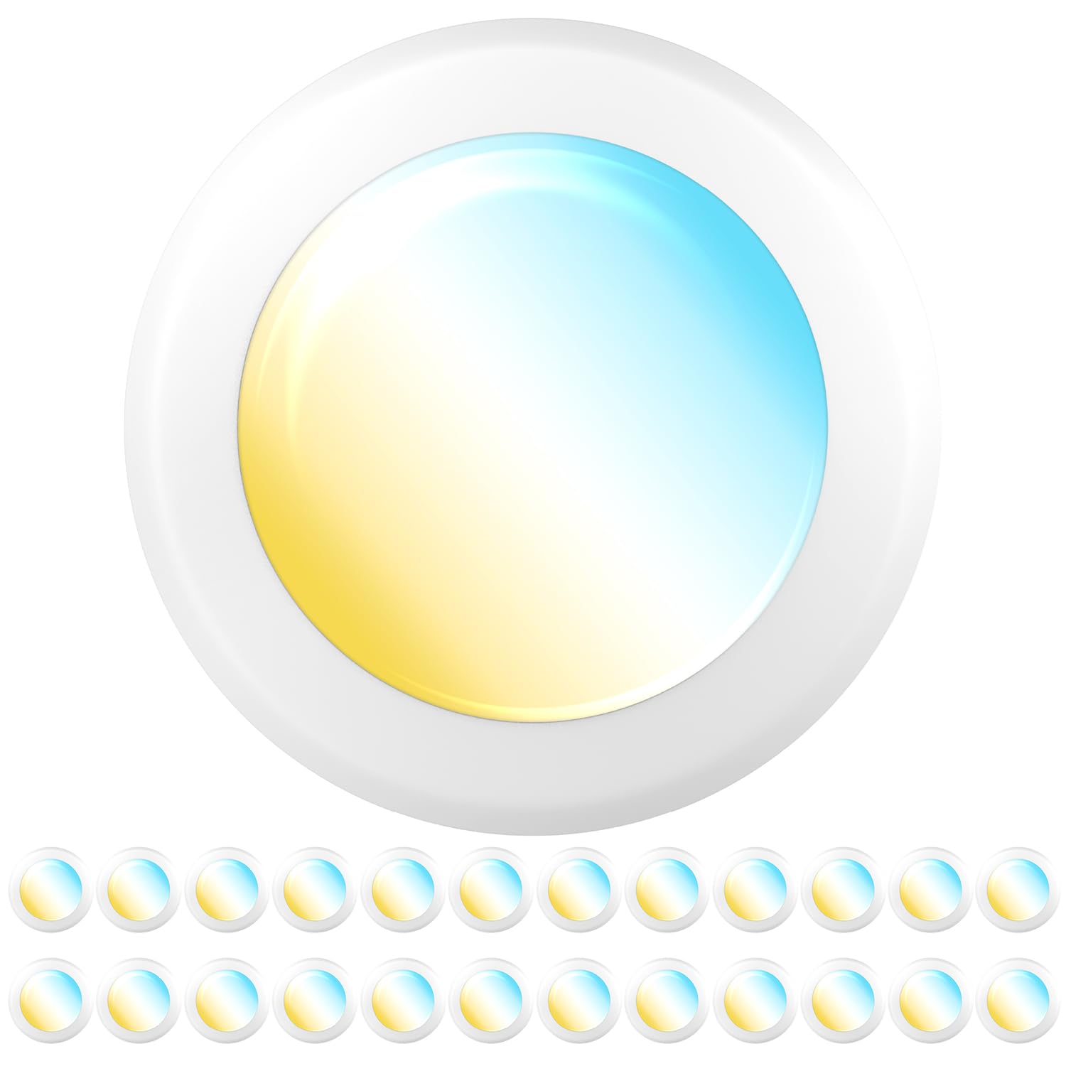 Sunco 24 Pack LED Disc Lights Ceiling 6 Inch Flush Mount Disk Light Recessed Can Lighting 1050 LM
