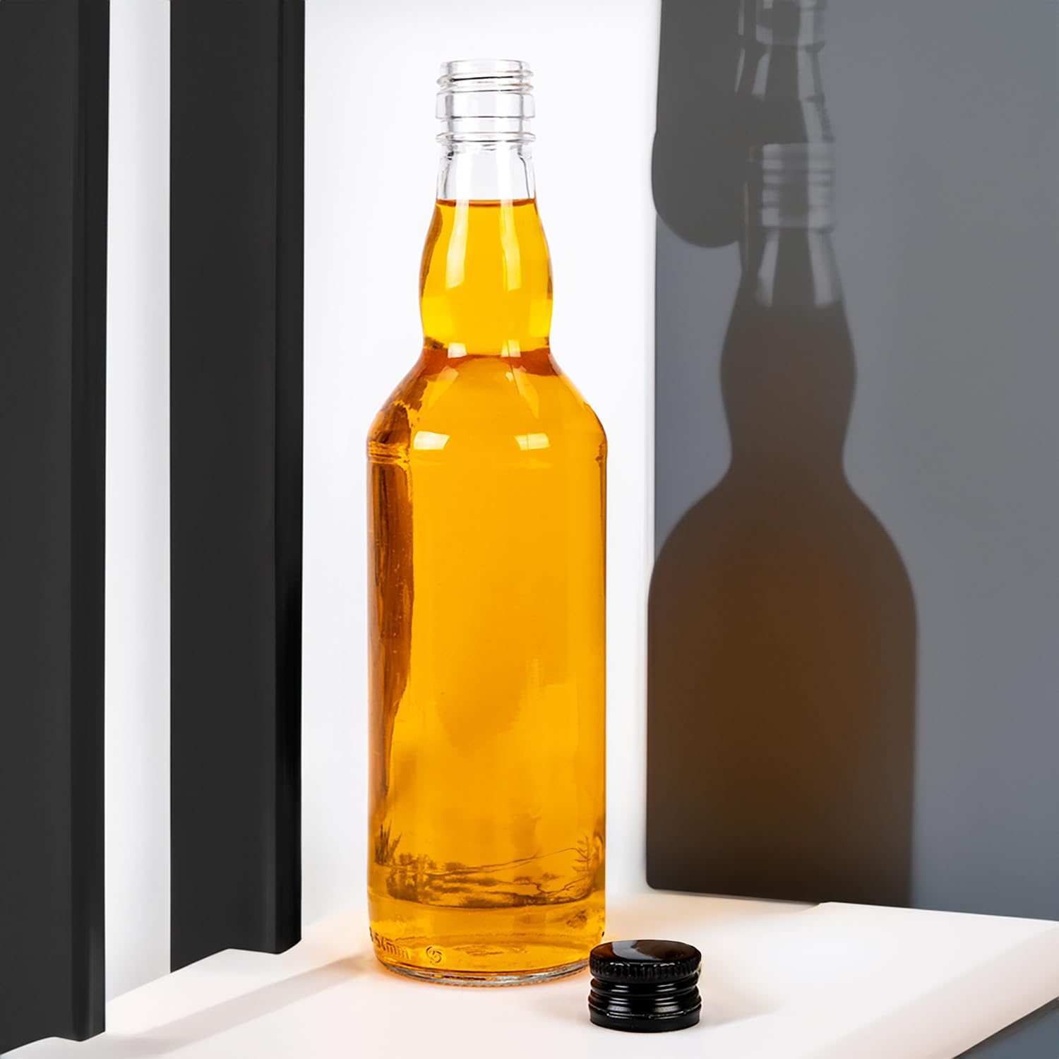 Botellas de cristal Monopoly de 500 ml, 100 unidades, botellas vacías con corcho, elegantes y de alta calidad para llenar licor, vino y jarabe