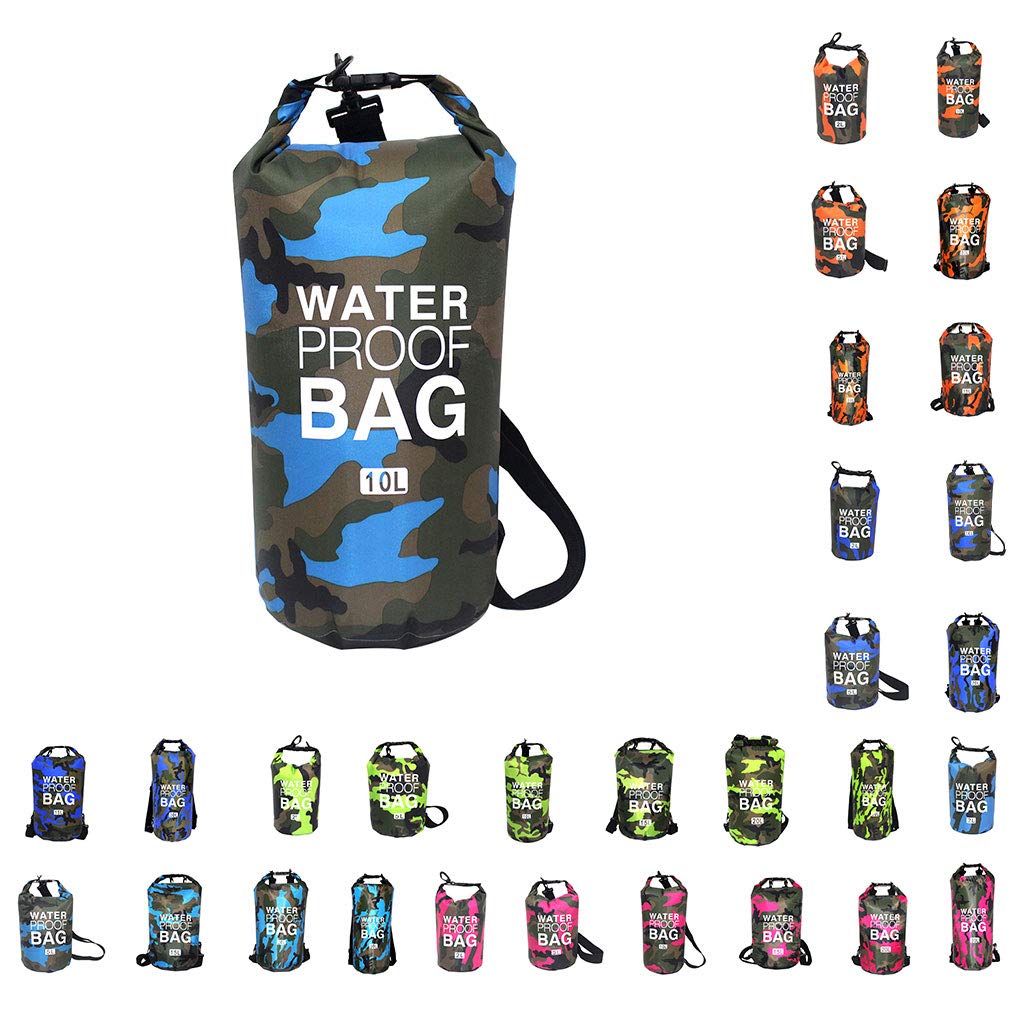Schwimmtasche, wasserdicht, verschleißfest, Schultertasche, Rettungsgürtel, Wassersport, Blau, Camouflage, 11,5 x 28 cm