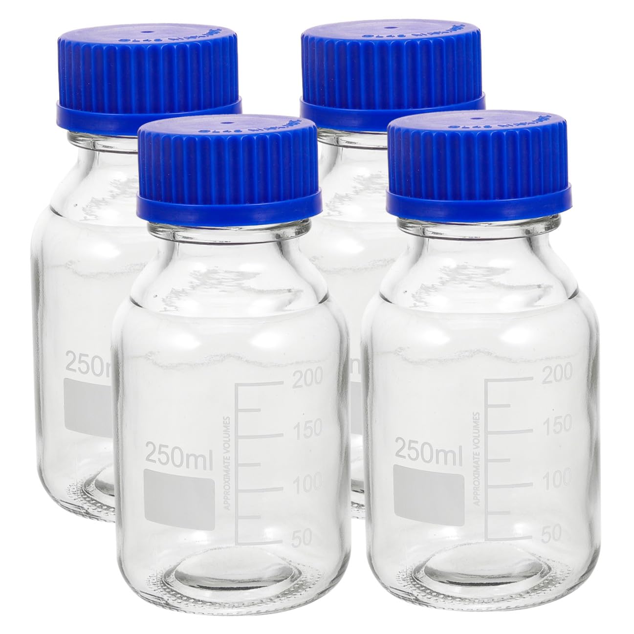 SOIMISS 4 Stck Glas reagenzflaschen mit Blauem Schraubverschluss Graduierte Auslaufsichere Aufbewahrung für Flüssige Proben Labor Chemie Vielseitig Wiederverwendbar