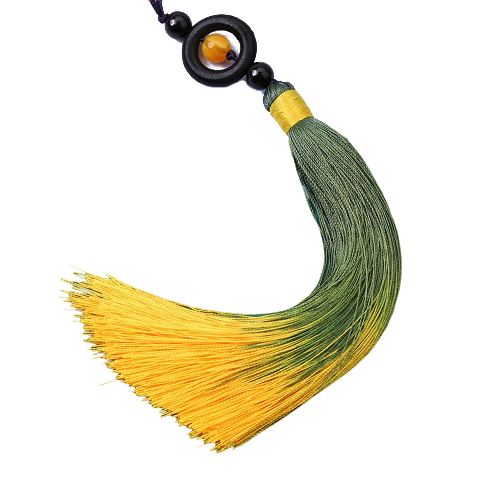 Hattba Yellow Elegant Polyester Taiji Swords Tassels For Martial Arts And Cultural Decoration Decorative Luck Beads Fringe Pendant