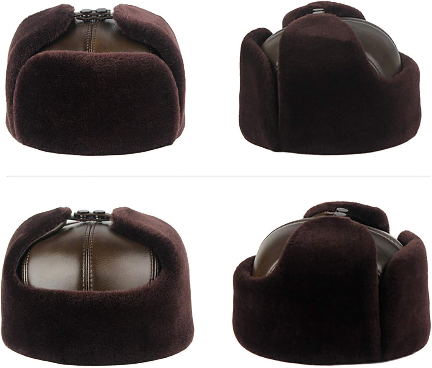 Sombreros de invierno, Sombrero con orejeras, Sombrero de piel sintética, cálido Sombrero de invierno(Coffee-56-57cm)