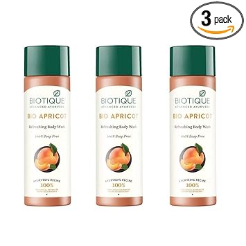 Biotique Bio Apricot Refreshing Body Wash (190 ml) Pack of 3
