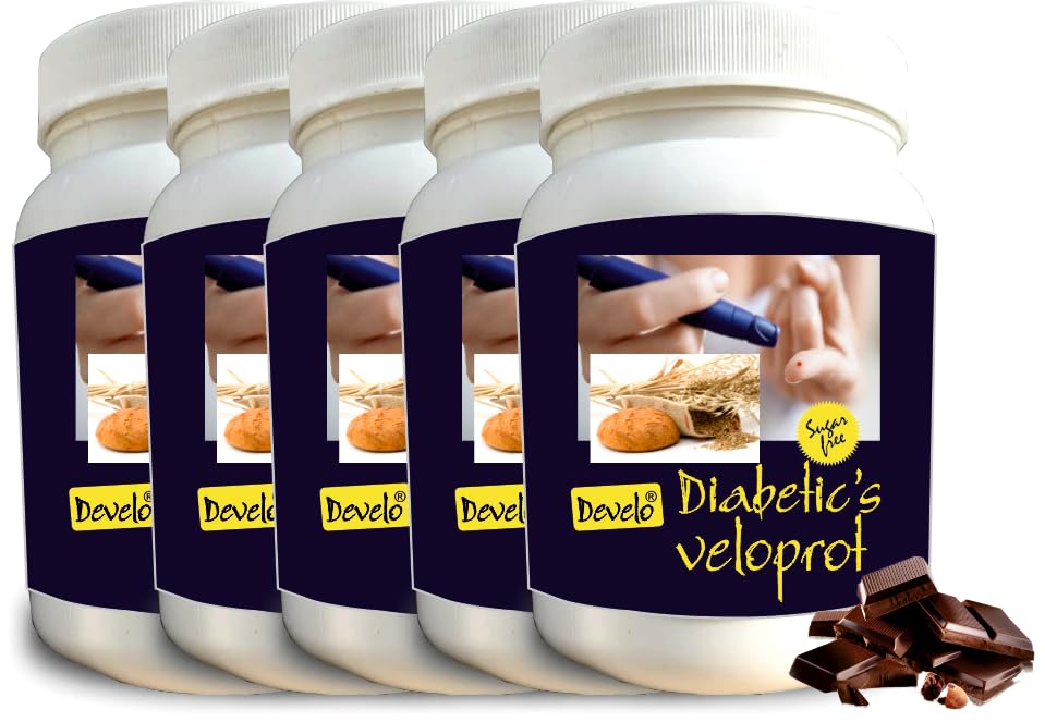 Image of Develo Diabetic Protein Powder Sugar Free Nutrition for diabetes Care (Pack of 5) Chocolate