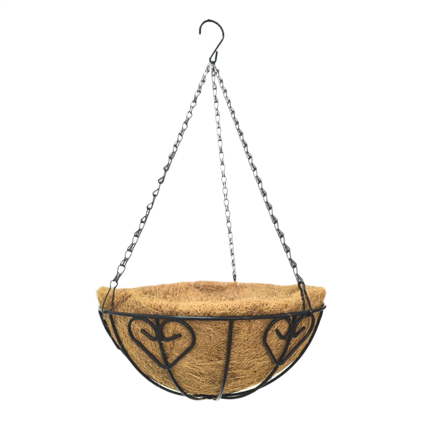Support de jardinière avec fibre de coco et panier en fil rond métallique haute résistance
