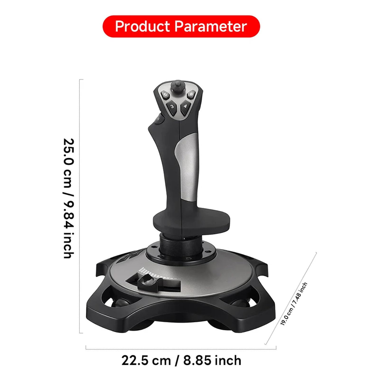 Joystick PC, Kontroler Symulatora Lotu USB do Gier, Przewodowy Gamepad z funkcją Wibracji i Sterowaniem przepustnicą, Idealny do Komputera PC