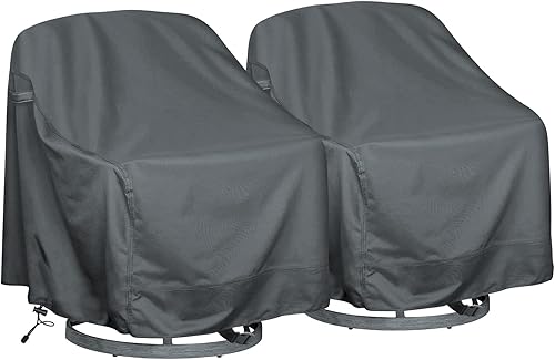 Paquete de 2 fundas giratorias para silla de salón para exteriores, se adapta a sillas de patio (30 pulgadas de ancho x 34 pulgadas de profundidad x