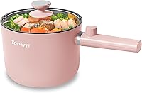 Vista 1 de TopWit Olla Caliente Eléctrica, 1.5L Olla de Ramen, Sartén Eléctrica Portátil Antiadherente, Olla Eléctrica para Pasta, Bistec, Libre de BPA, Olla