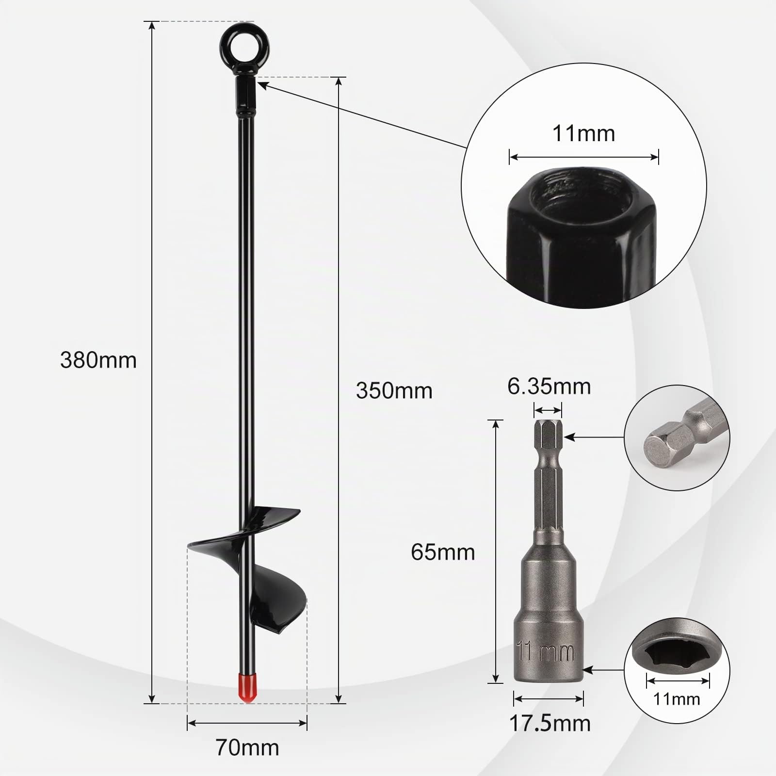 DBREAKS Viti di Ancoraggio, 8 Pezzi 38cm Ancoraggio a Terra per Capannone, Punta a Spirale per Campeggio, Giardino, Copertura del Terreno, Tende da Sole