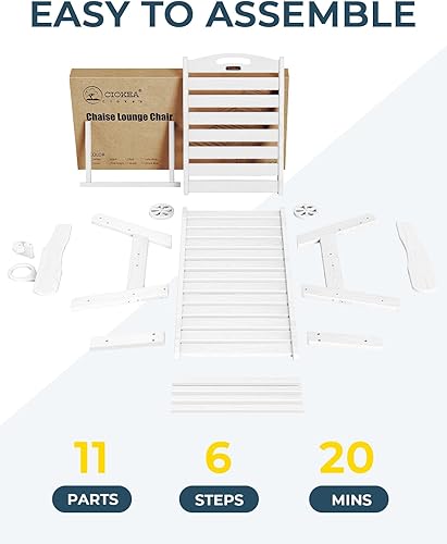 Miniatura 68 de Silla de Descanso para Exteriores, Silla de Descanso Chaise Lounge de Gran Tamaño con 5 Posiciones, HDPE, Silla de Descanso para Patio con Ruedas