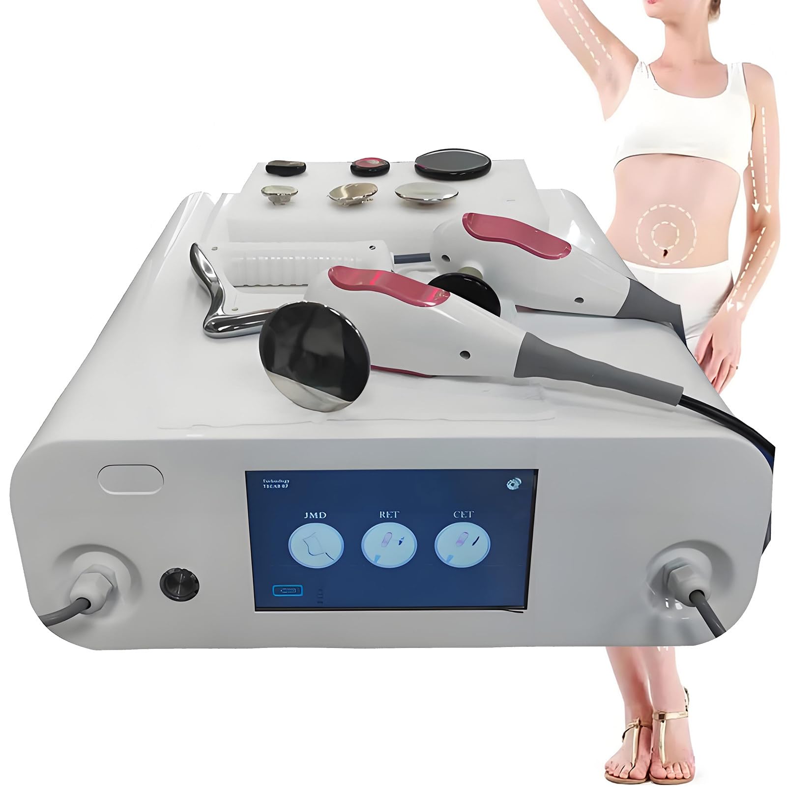 SHENGSHIYU Tecar Physiotherapy Machine Portable 448K RF Machine for Body Slimming,Face Lift,Tecar Therapy Diathermy Machine,Lifting and Firming + Shaping + Health Care