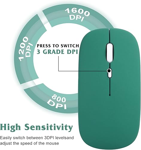 Miniatura 4 de UrbanX Ratón inalámbrico recargable de 2,4 GHz y Bluetooth, para Samsung Galaxy Tab S5e Bluetooth inalámbrico para computadora portátilPCMaciPad