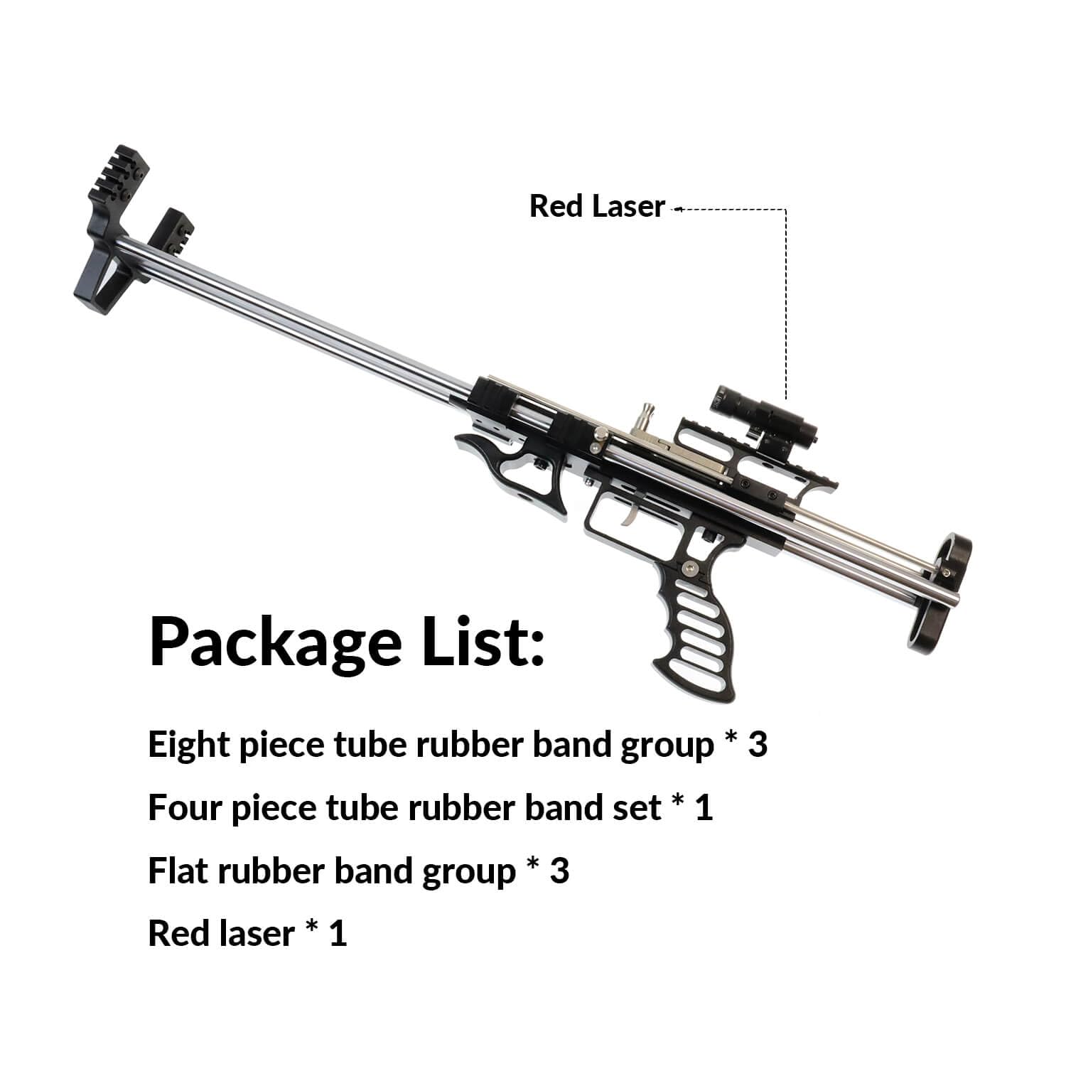 MX1802 Mechanical Catapult Rifle Slingshot Gun Bands Hunting Arrow Bows for Adult (Black)