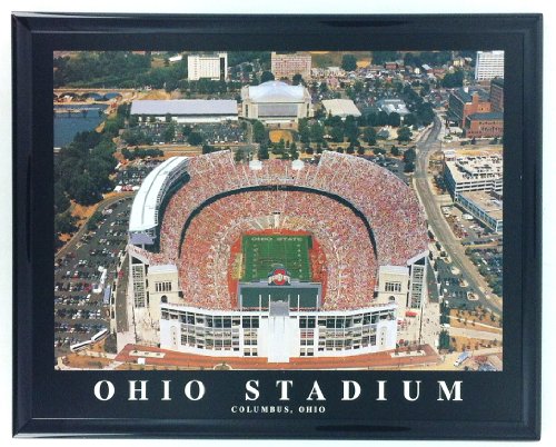 Framed Football Columbus Ohio Aerial Stadium Print Wall Art F7521A