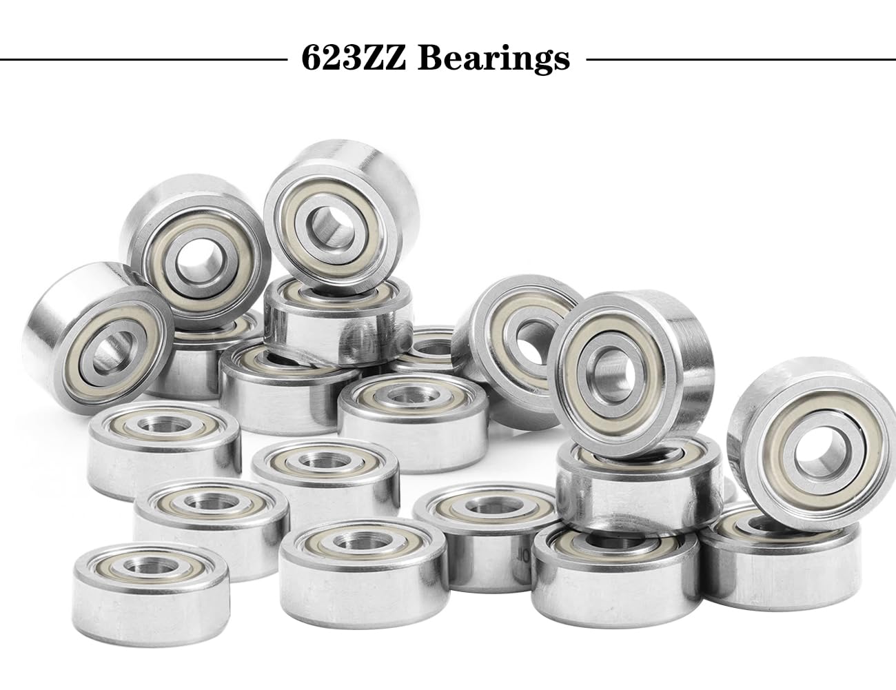 30 cuscinetti a sfera 623ZZ, piccoli cuscinetti a sfera per skateboard, 608 ZZ Double Shielded in miniatura, cuscinetti a sfera in acciaio al carbonio per skateboard, scooter, pattini in linea