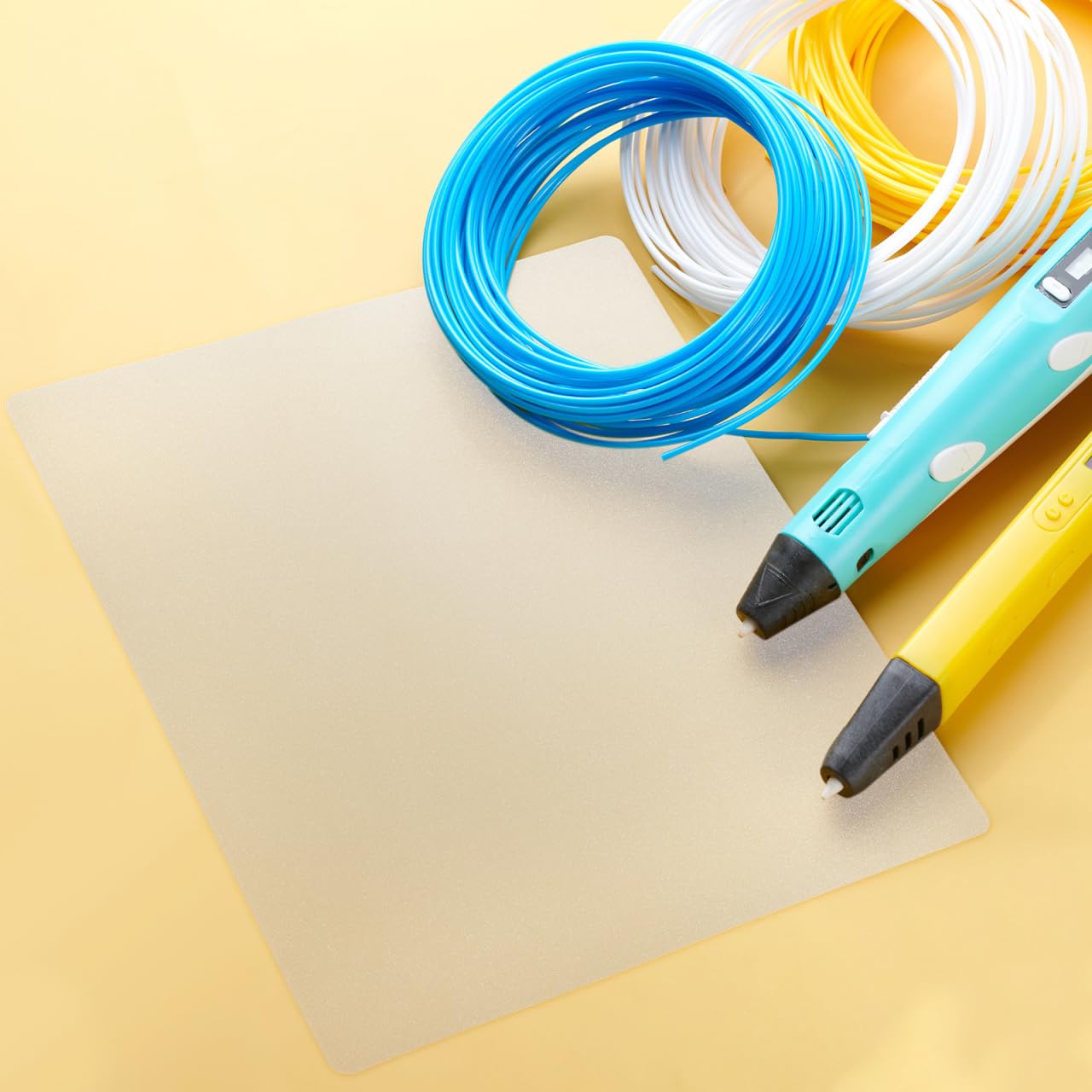 Angoily 10 tappetini per penna 3D trasparenti in PVC, per bricolage, portatili, adatti per diversi pennarelli a pressione 3D, tappetino da schizzo riutilizzabile