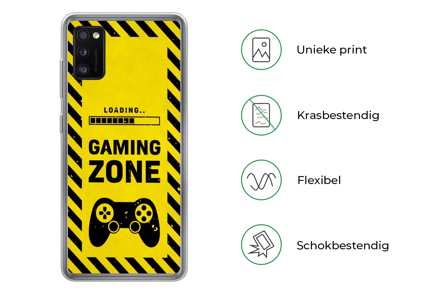 Funda para Samsung Galaxy A41 - Juego - Citas - Mando - Zona de Juego - Juego - Funda de Silicona/Funda Blanda para teléfono móvil